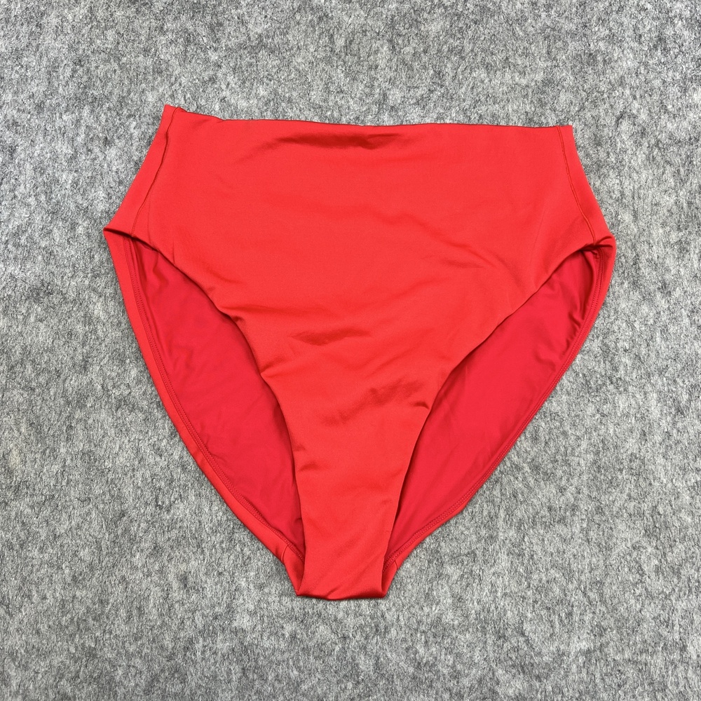 Left On Friday Swim Bottoms Womens 2XL Red Hi Hi High Waisted Bikini Swimwear - Picture 1 of 13